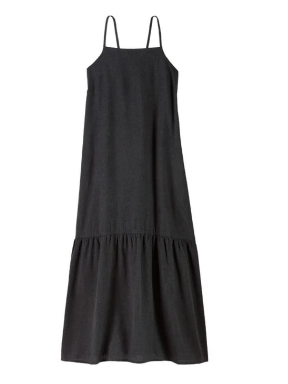 Patagonia Soft Black Sleeveless Tiered Maxi Dress Large